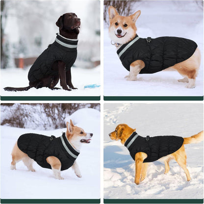 Kuoser Hundemantel Winter Wasserdicht & Winddicht Schwarz XS