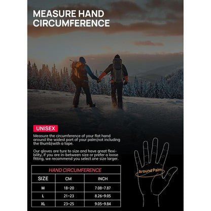 Warme Winterhandschuhe Merino Wolle Touchscreen Grau L