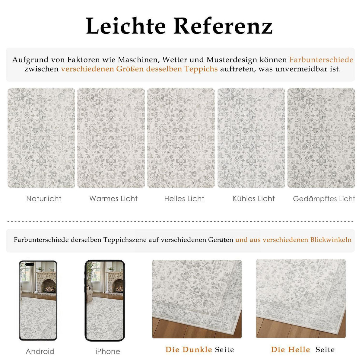 Grauer Vintage Teppich Wohnzimmer 160x230cm – Weich & Rutschfest