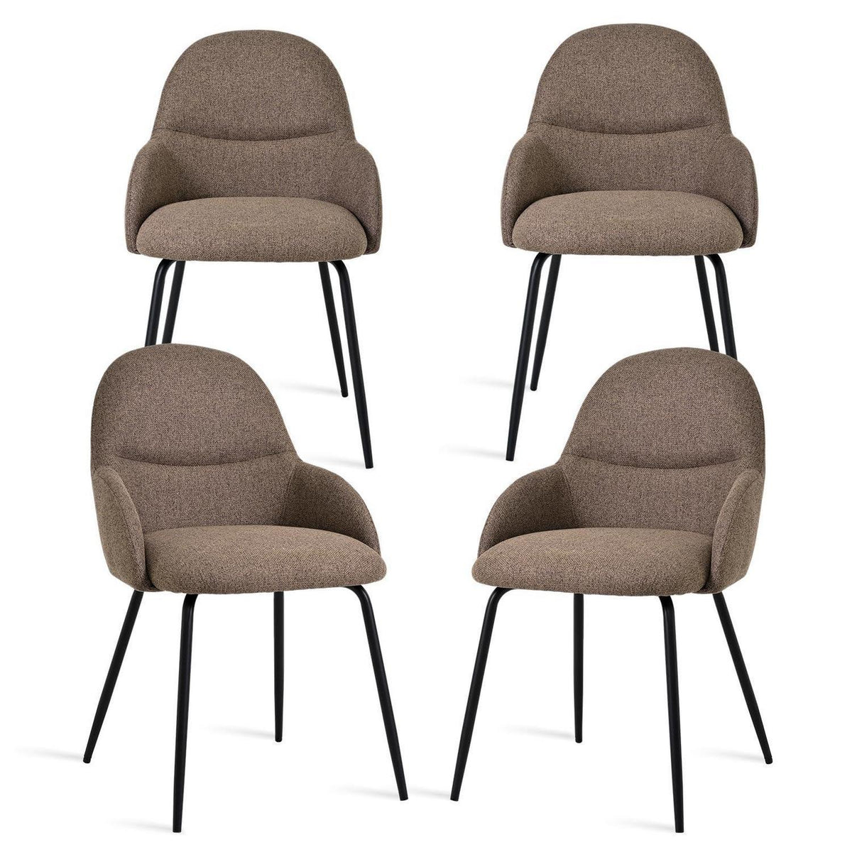 Esszimmerstühle 4er Set mit Armlehne – Braun & Modern