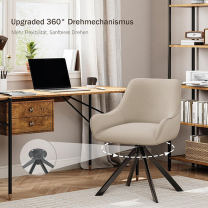 Drehbarer Esszimmerstuhl Set 6er – Beige, Modern & Komfortabel