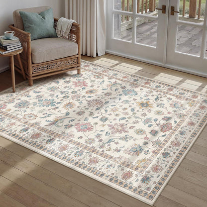 Waschbarer Teppich Wohnzimmer 140x200cm - Vintage Design