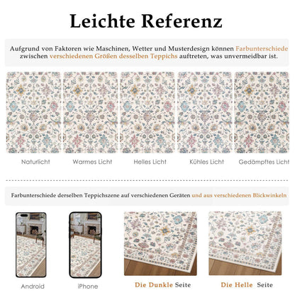 Waschbarer Teppich Wohnzimmer 140x200cm - Vintage Design