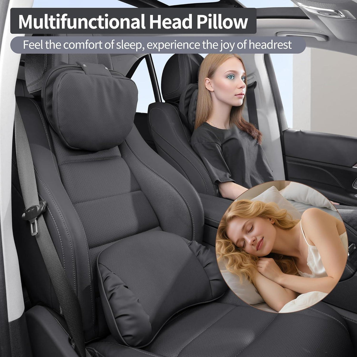 Auto Nackenkissen Kopfstütze Schwarz – Komfort für Reisen & Büro