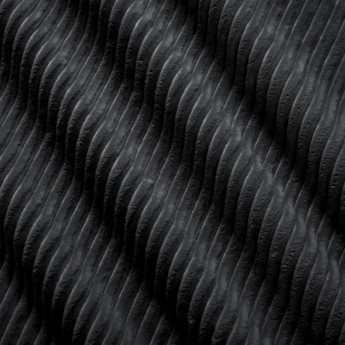 U-förmiges Sofa Cord Stoff Schwarz (3-Sitzer + 2 Hocker)