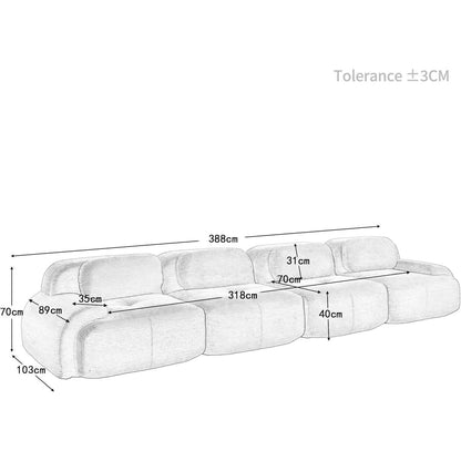 4-Sitzer Cord Sofa Grau – Modernes Wohnzimmer Sofa
