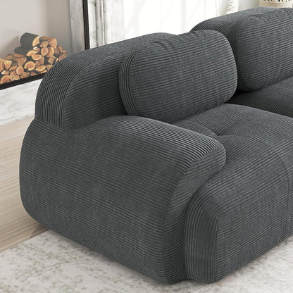 4-Sitzer Cord Sofa Grau – Modernes Wohnzimmer Sofa