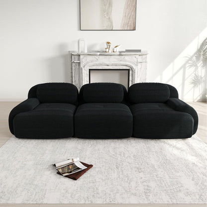 3-Sitzer Cord Sofa Schwarz – Modernes Wohnzimmer Sofa