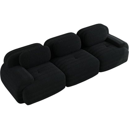 3-Sitzer Cord Sofa Schwarz – Modernes Wohnzimmer Sofa