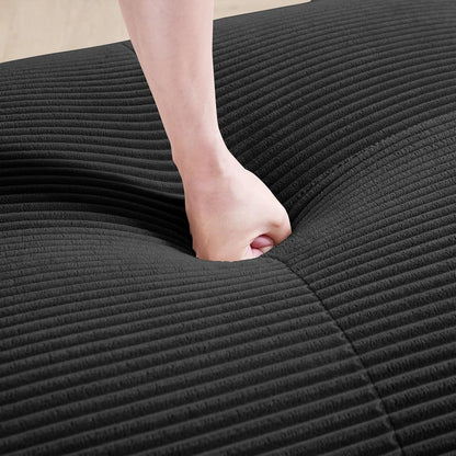 4-Sitzer Cord Sofa Schwarz – Modernes Wohnzimmer Sofa