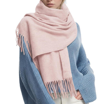 Wollschal Damen Kuschelweich 200x70cm Hell-Pink