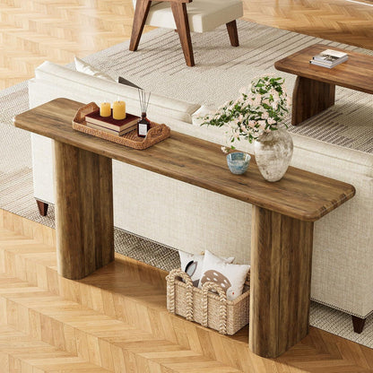 Langer Konsolentisch Holz – Flur & Wohnzimmer | Landhausstil Braun