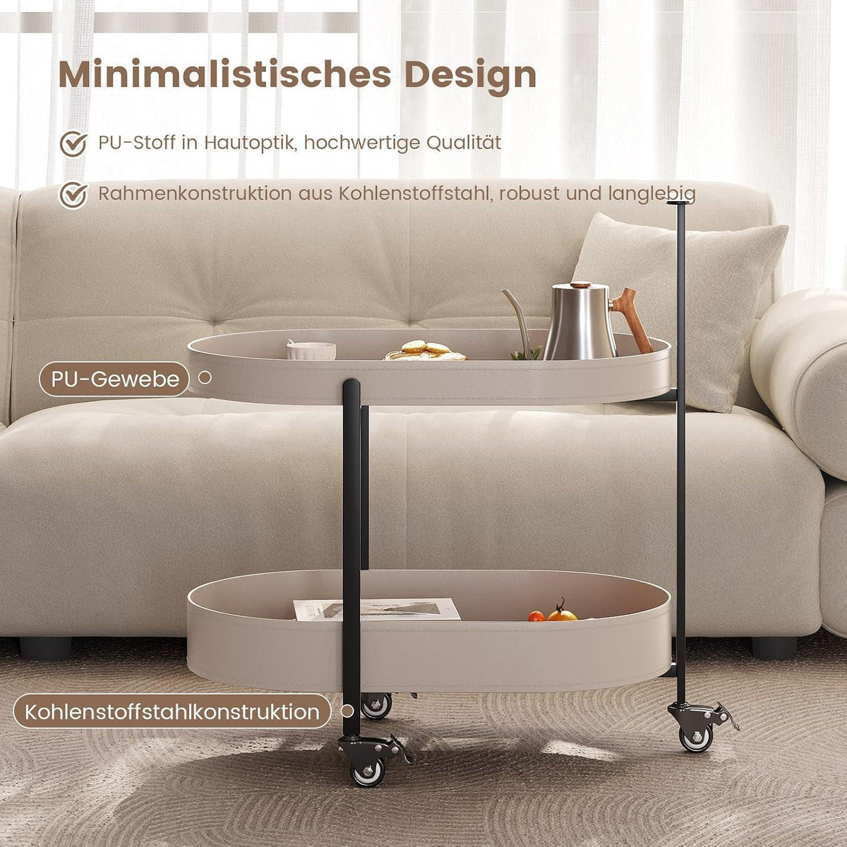 Beistelltisch Couch mit Stauraum – Modern & Mobil für Wohnzimmer