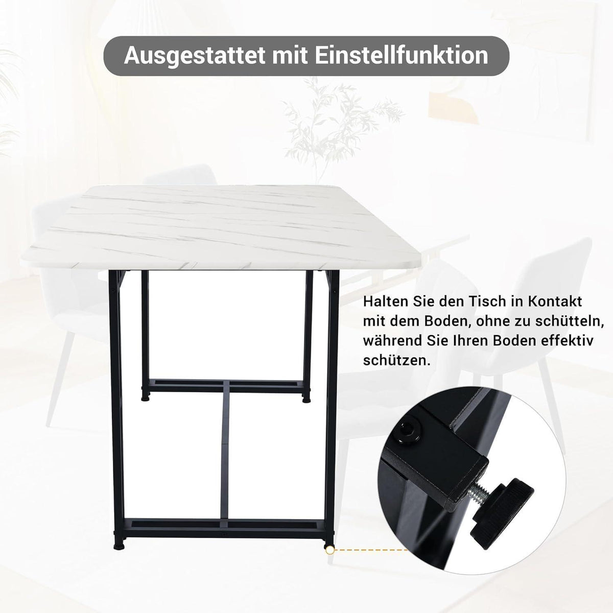 Essgruppen Schwarz Grün mit Samtstühlen 68x117cm