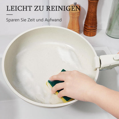11-teiliges Topfset mit abnehmbarem Griff – Induktion & mehr