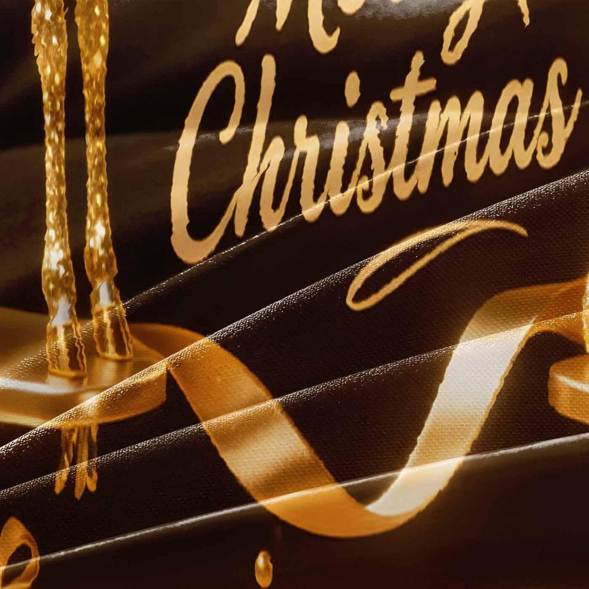 Weihnachts Bettwäsche Set 135x200cm - 4-teilig, Gold & Schwarz