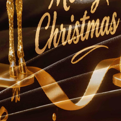 Weihnachts Bettwäsche Set 135x200cm - 4-teilig, Gold & Schwarz
