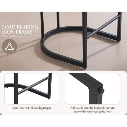 Moderner Barhocker 4er Set in Lederoptik & Metallfuß