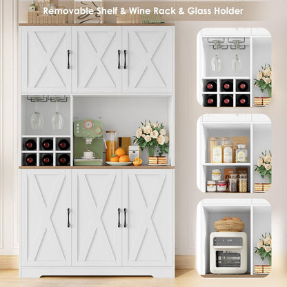 Küchenschrank Weiß 106x180 cm | Buffetschrank mit 6 Türen