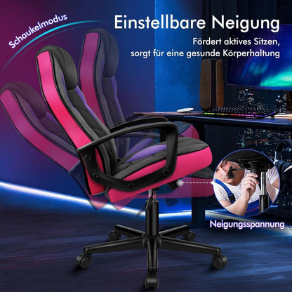 Ergonomischer Gaming-Schreibtischstuhl Lila Mega, 150 kg belastbar