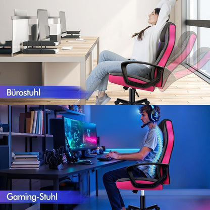 Ergonomischer Gaming-Schreibtischstuhl Lila Mega, 150 kg belastbar