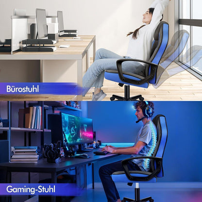 Ergonomischer Gaming-Schreibtischstuhl Blau Mega