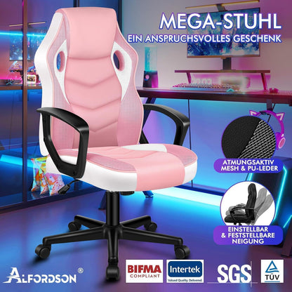 Ergonomischer Gaming-Schreibtischstuhl Rosa Mega, 150kg belastbar