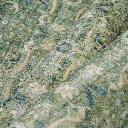 Vintage Grün Teppich 200x300cm Waschbar – Wohnzimmer & Schlafzimmer