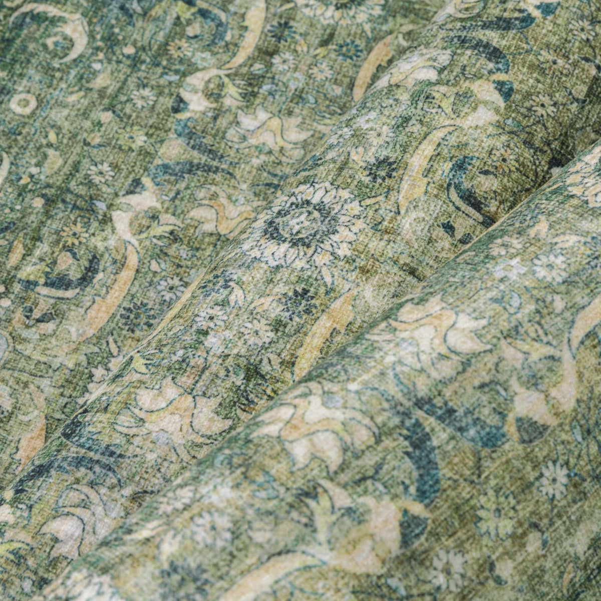 Vintage Teppich Grün 300x400cm Waschbar – Wohnzimmerteppich