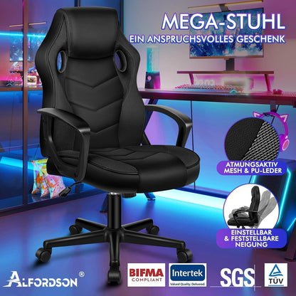Ergonomischer Gaming-Schreibtischstuhl, höhenverstellbar, 150 kg belastbar