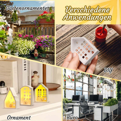 Silikonform Haus 4 Gitter – Gießform für Miniatur Deko & Harzkunst