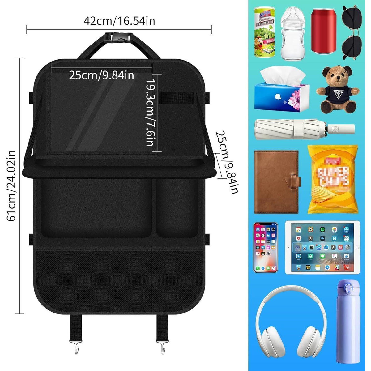 Auto Organizer Rücksitz mit Klapptisch & Tablet-Halterung