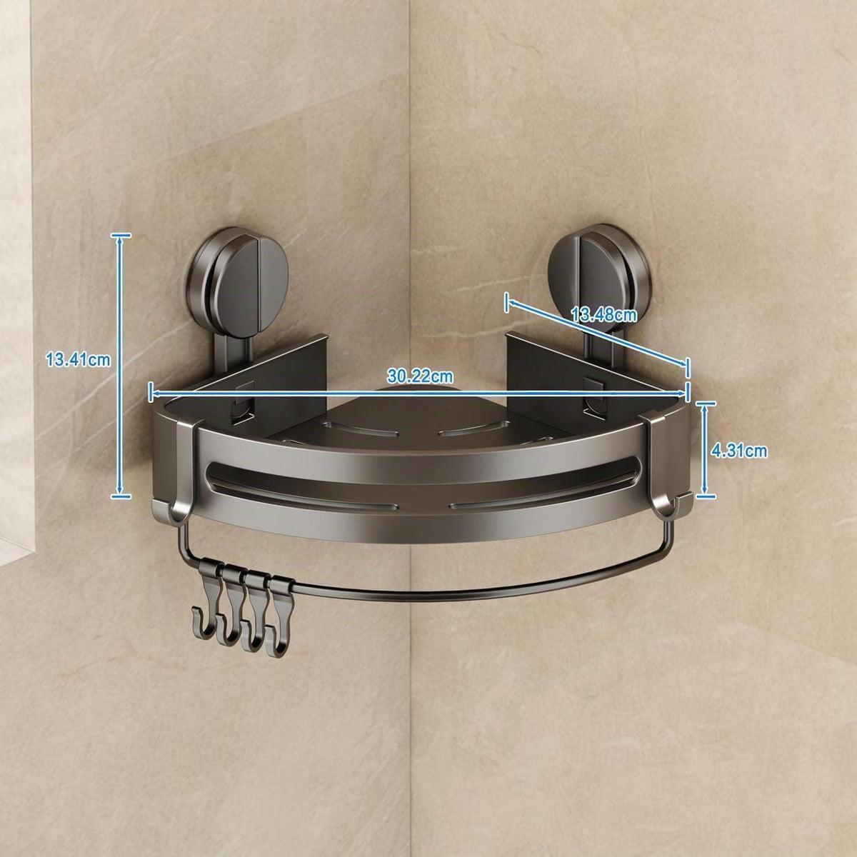 Duschablage Ecke ohne Bohren – Duschkorb mit Haken & Handtuchhalter