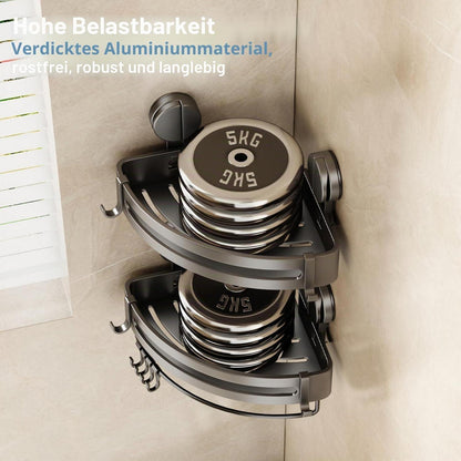 Duschablage Ecke ohne Bohren – Duschkorb mit Haken & Handtuchhalter