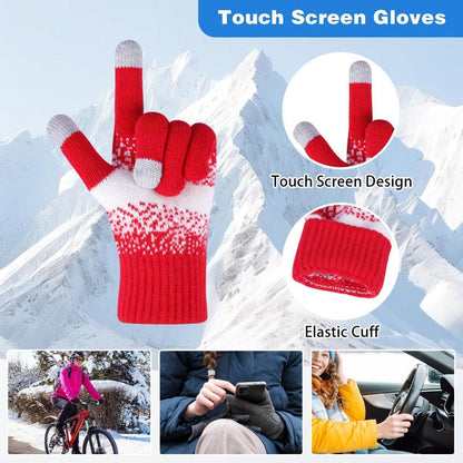 Damen Winterset: Beanie, Schal & Handschuhe mit Touchscreen