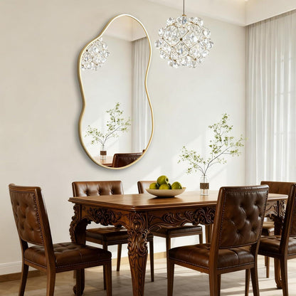 Asymmetrischer Wandspiegel Wolke Gold 67x115cm Modern