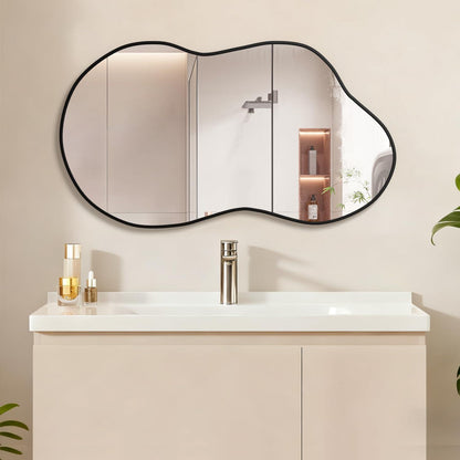 Asymmetrischer Wandspiegel Wolkenform 67x115cm Modernes Badezimmerdeko