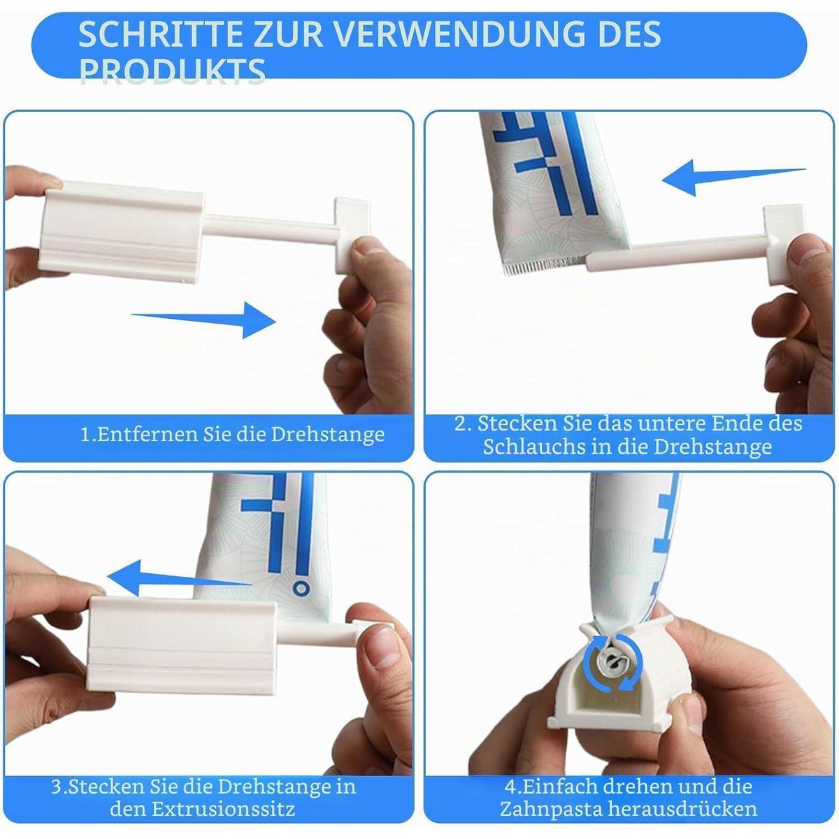 Bambus Zahnbürstenhalter mit 3 Fächern & Zahnpasta-Quetscher Schwarz