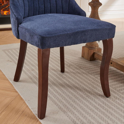 Esszimmerstühle 4er Set Blau – Bequemer Chenille-Stoff & Massivholz