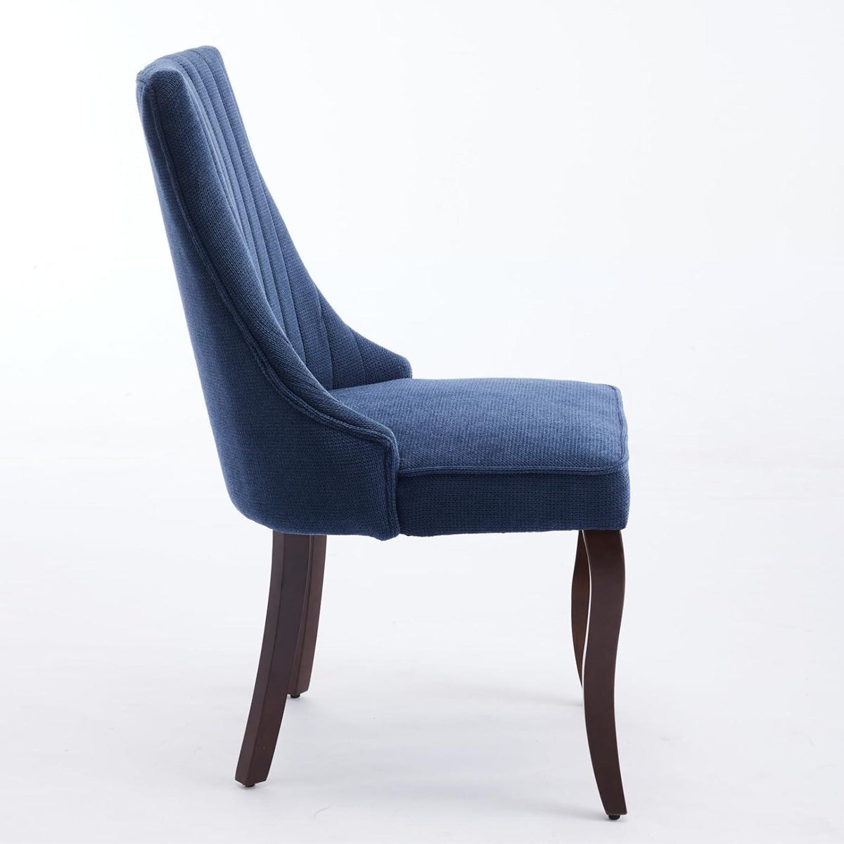 Esszimmerstühle 6er Set Blau – Bequeme Chenille-Stühle mit Massivholzbeinen