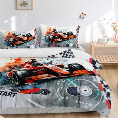 Rennwagen Bettwäsche Set 200x200 cm Rot