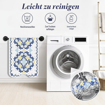 Rutschfeste Badewannenmatte Blau – 100x40 cm, Boho Design