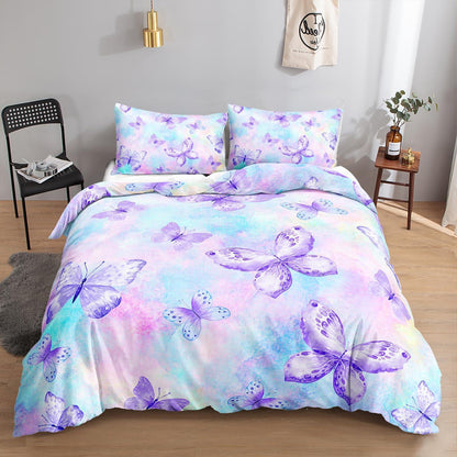 Bettwäsche-Set Schmetterlinge Lila 200x200 cm