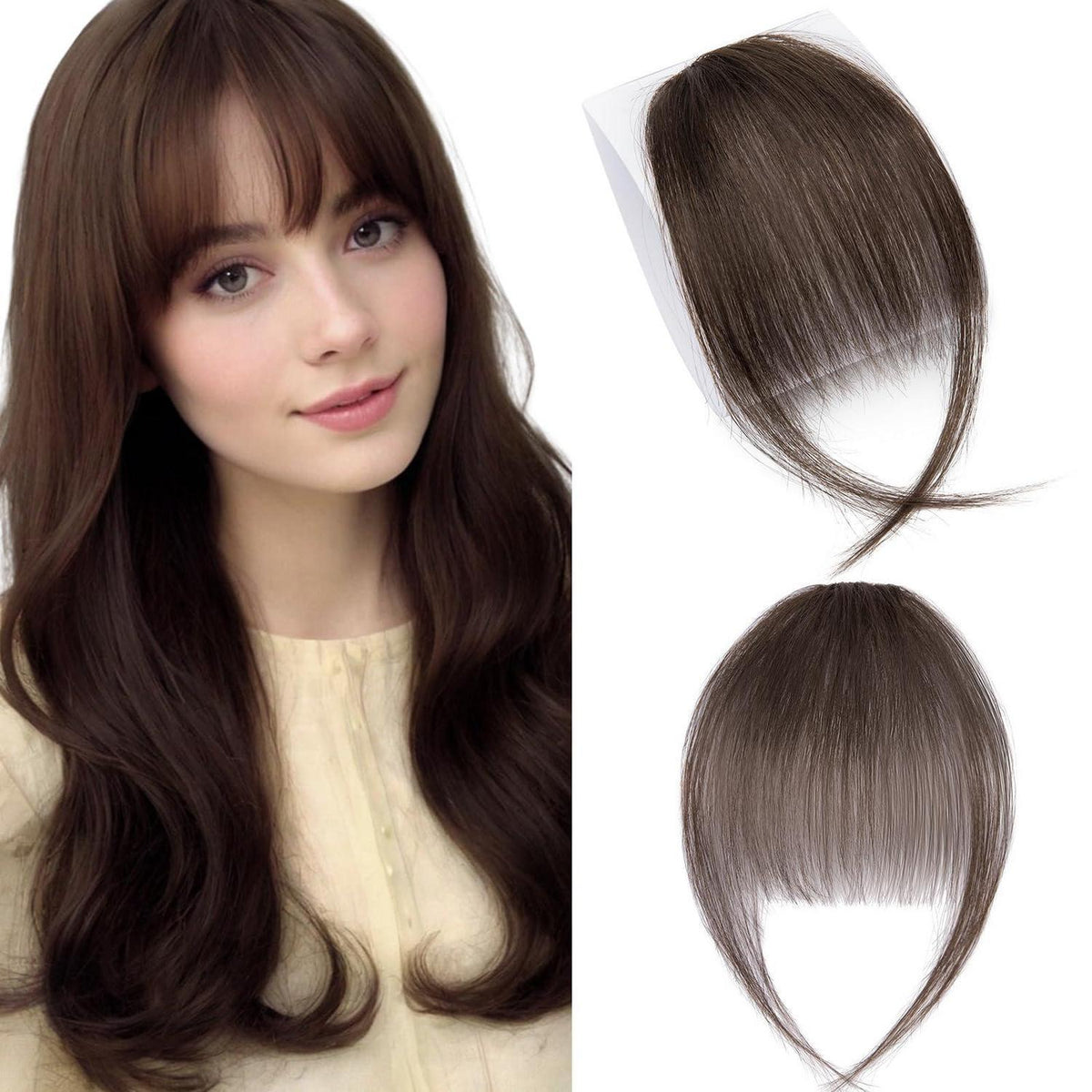 Luftiger Pony Haarteil Dunkel Braun - 3g