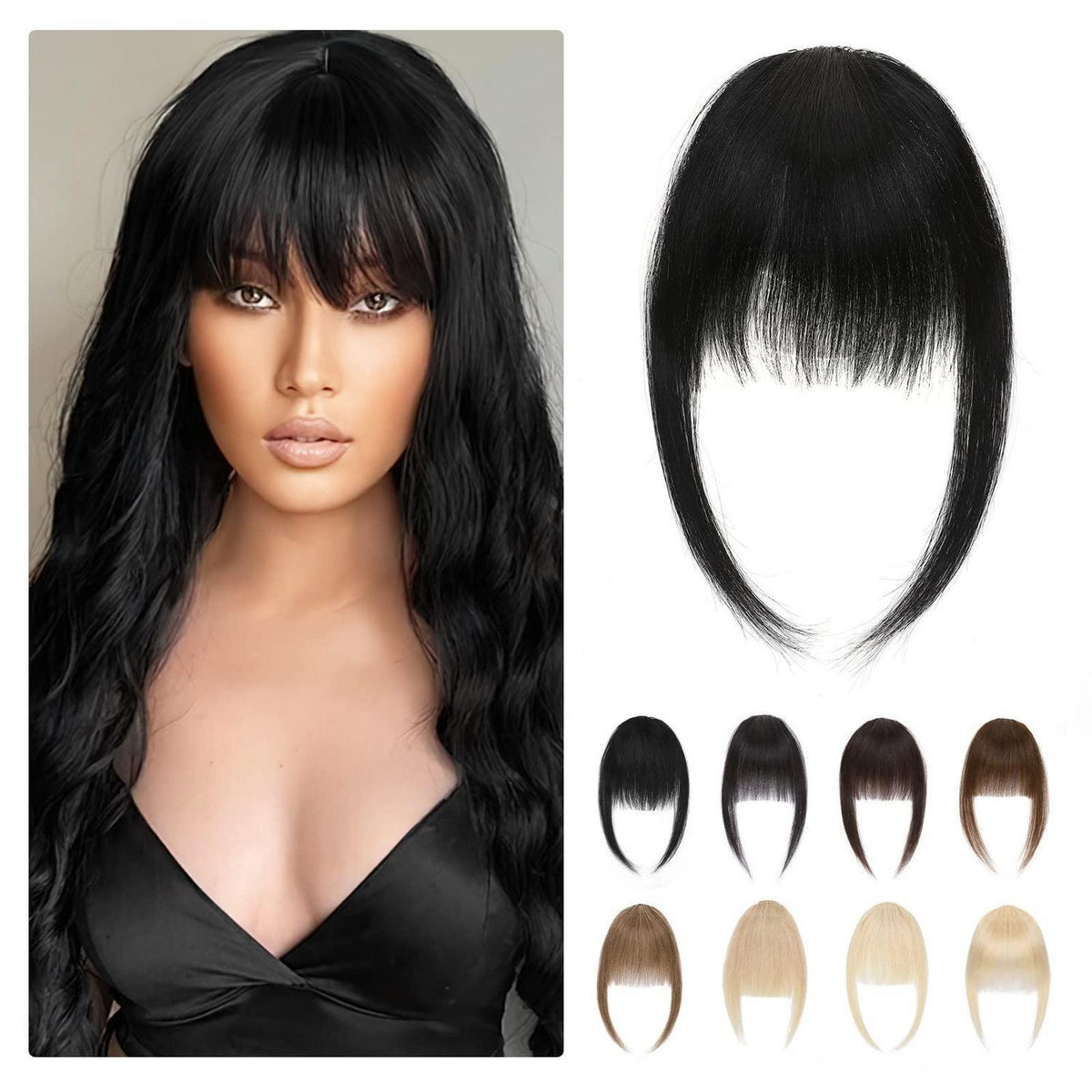 Clip in Pony Echthaar Schwarz – Ordentlicher Gerader Pony