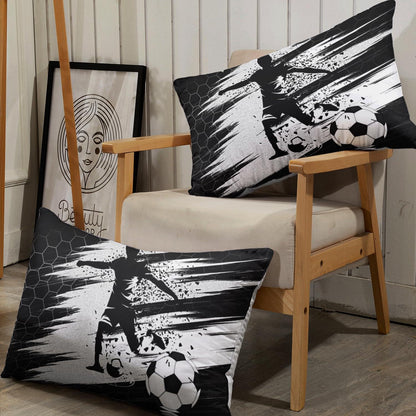Fußball Bettwäsche Set Schwarz Weiß 200x200 cm