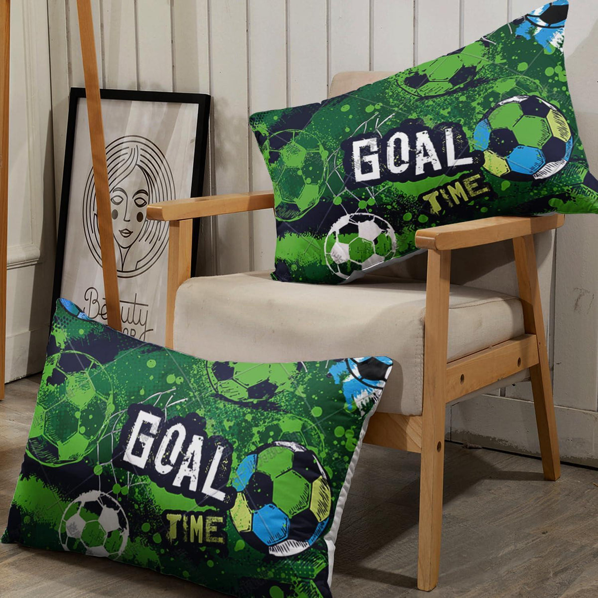 Fußball Bettwäsche Set 200x200 cm Grün Goal TIME