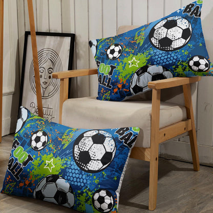 Fußball Bettwäsche Set 200x200 cm Blau