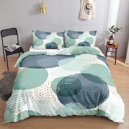 Geometrisches Bettwäsche-Set Türkis 200x200 cm