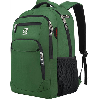 18 Zoll Laptop Rucksack Herren – Schulrucksack Militärgrün mit Gepäckgurt